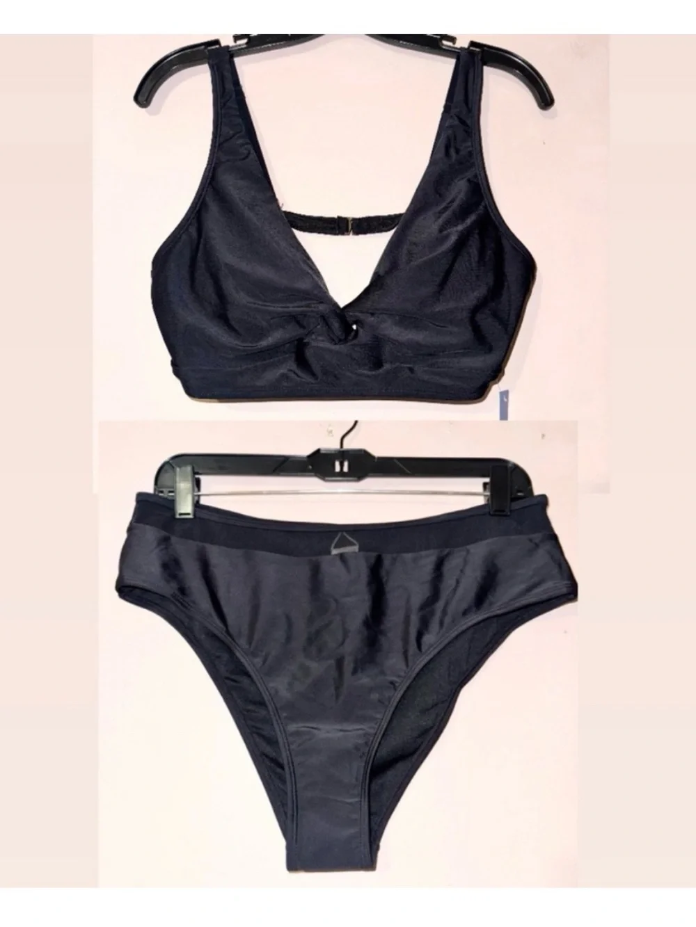 Cupshe Twist Bikini Mesh Trim Bottoms Matching Set Size L NWT!